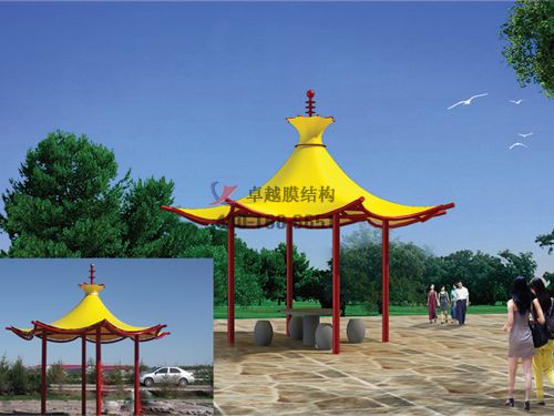 孝感張拉<font color='red'>膜結(jié)構(gòu)景觀</font>設計施工【案例圖片】