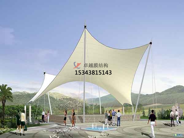 三門峽商業(yè)廣場張拉<font color='red'>膜結(jié)構(gòu)景觀</font>棚/雨棚設(shè)計(jì)搭建